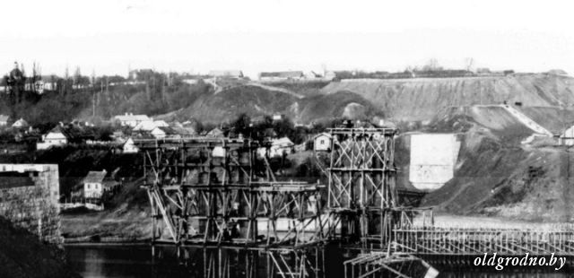 Строительство железнодорожного моста в 1861 году