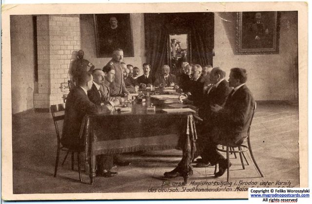 Заседание магистрата крепости Гродно. 1915 год