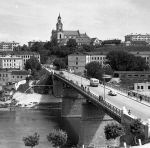 Вид на город с левого берега Немана. Старый мост. 1960 год