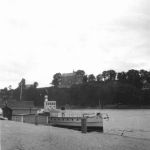 Корабль на Немане на фоне Коложи. 30-е годы