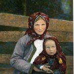 Женщина с ребёнком. Гродненская губерния. 19-й век