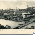 Вид на город, Неман и деревянный мост. Конец 19-го века