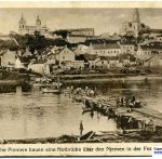 Временная переправа через Неман. Вид на город. 1915 год
