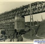 Вид на Неман и восстановленный железнодорожный мост. 1941 год