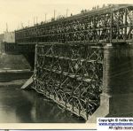 Вид на Неман и восстановленный железнодорожный мост. 1941 год